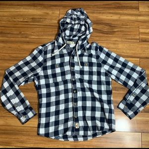 Hollister Hoodie Men's Long Sleeve Plaid XL